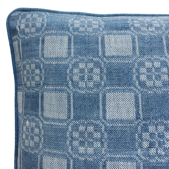 1900s Antique Blue Checked Ticking Pillows (#PC11)