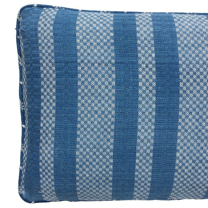 1900s Antique Blue Checked Ticking Pillows (#PC11)