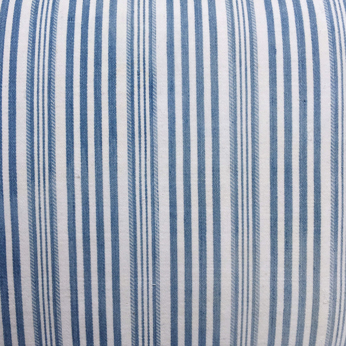 1900s Antique Blue Checked & Striped Ticking Pillows (#PC12)