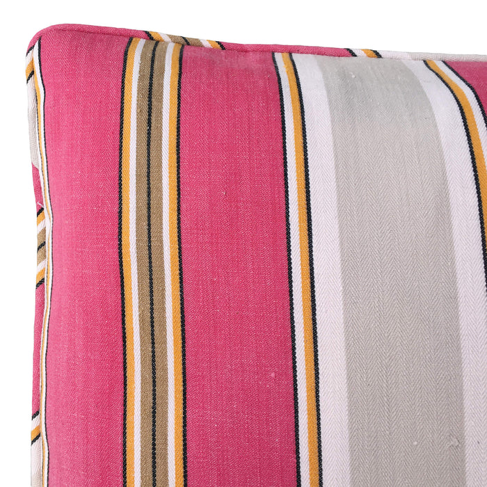 1900s Antique Pink & Yellow Ticking Pillows (#PC8)