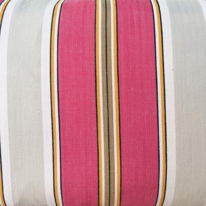 1900s Antique Pink & Yellow Ticking Pillows (#PC8)