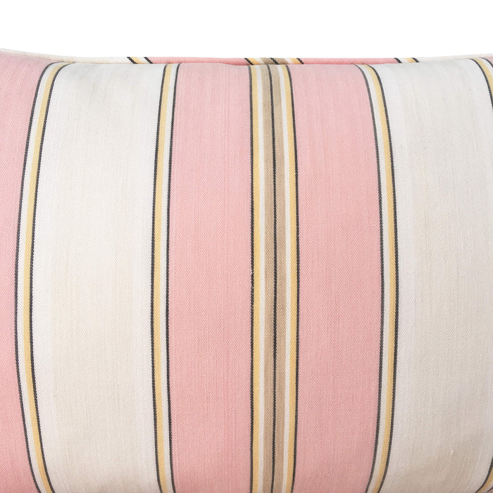 1900s Antique Pink & Yellow Ticking Pillows (#PC8)