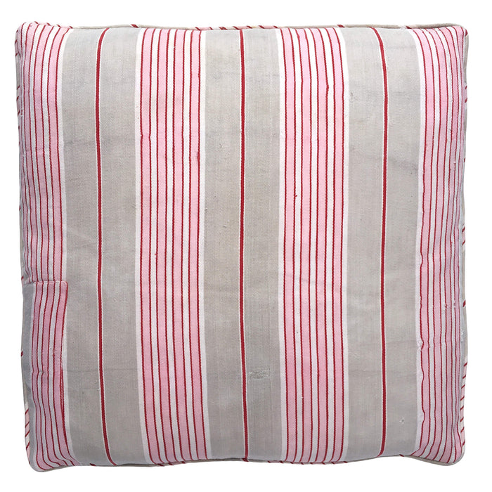 1900s Antique Pink, Yellow & Olive Ticking Pillows (#PC1)