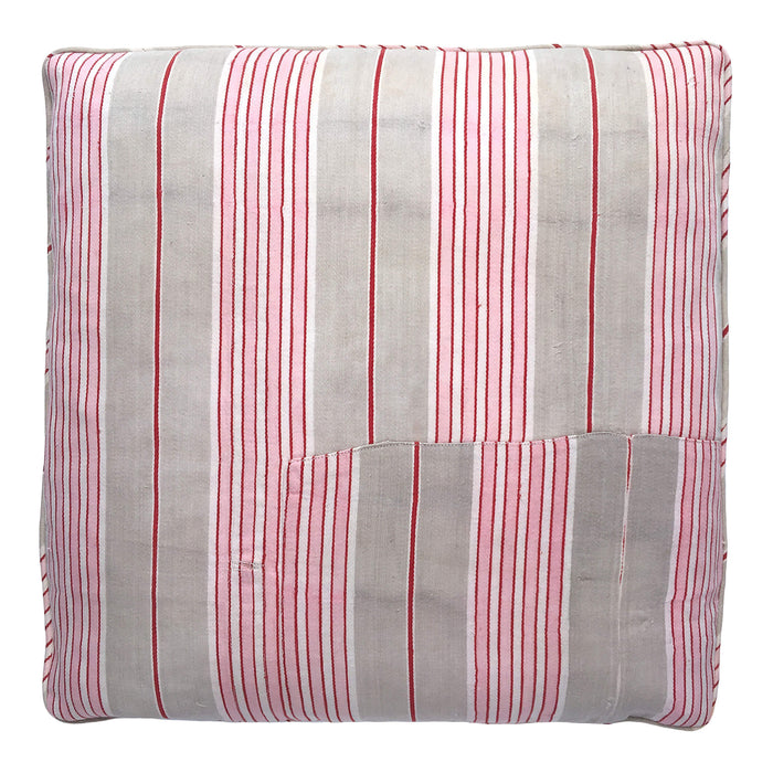 1900s Antique Pink, Yellow & Olive Ticking Pillows (#PC1)