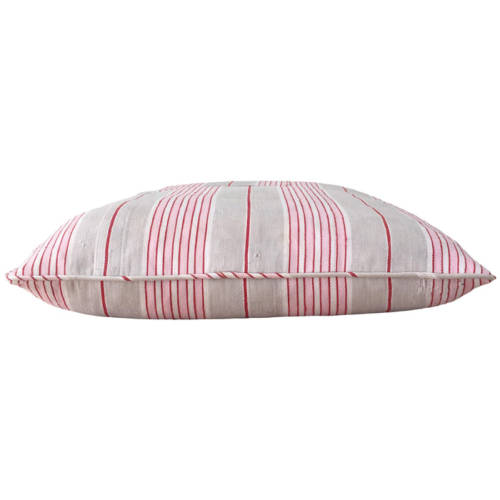 1900s Antique Pink, Yellow & Olive Ticking Pillows (#PC1)