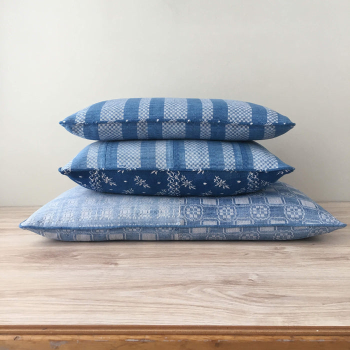 Blue ticking pillows hotsell