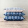 1900s Antique Blue Checked & Striped Ticking Pillows (#PC12) - Ticking Depot