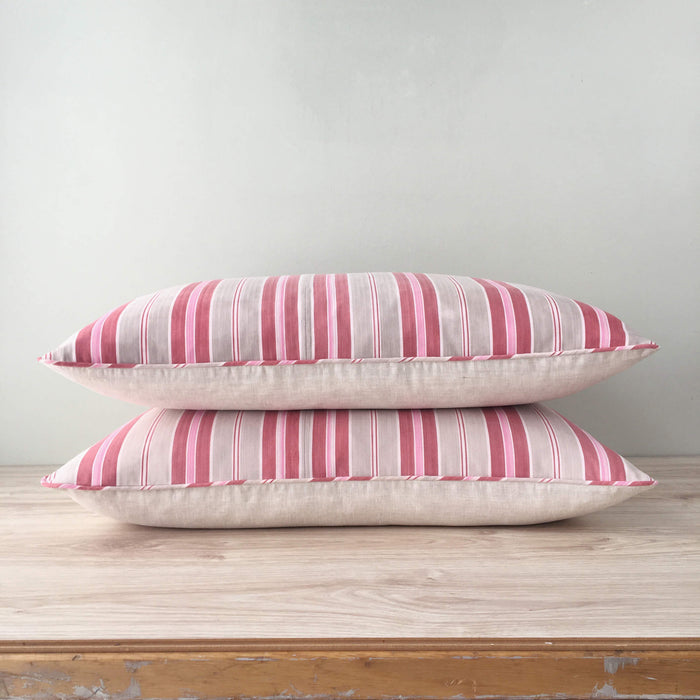 1900s Antique Pink Swedish Ticking Pillows (#PC19) [SOLD]