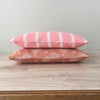 1900s Antique Pink & Brown Ticking Pillows (#PC9) - Ticking Depor