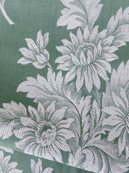 Green Floral Antique European Ticking Fabric Recovered Panels REC-DA-VERDE-017B - Ticking Depot