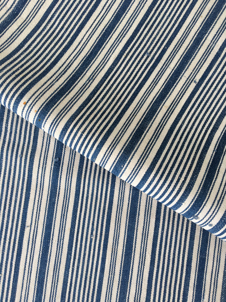Blue Stripes Antique European Ticking Fabric Recovered Panels REC-FI-010 - Ticking Depot