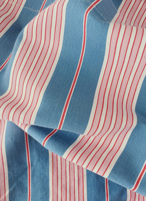 Blue Stripes Antique European Ticking Fabric Recovered Panels REC-RA-AZUL-002J - Ticking Depot