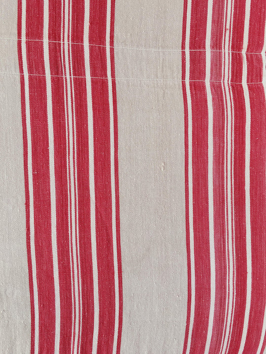 Red Stripes Antique European Ticking Fabric Recovered Panels REC-RA-ROJO-015 - Ticking Depot