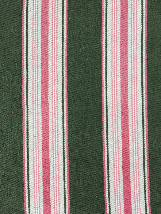 Pink Green Stripes Antique European Ticking Fabric Recovered Panels REC-SE-018 - Ticking Depot