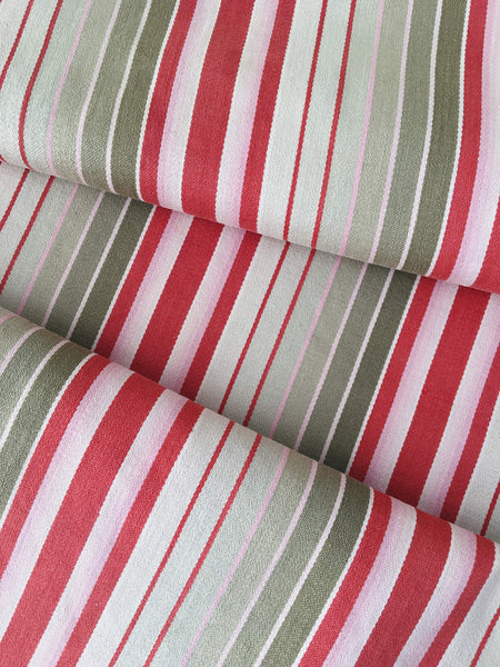 Neutral Pink Stripes Antique European Ticking Fabric Recovered Panels REC-SE-019 - Ticking Depot
